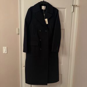 NWT Tibi Navy Wool Overcoat